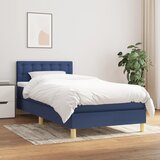 The Living Store Box spring postelja z vzmetnico moder 80x200 cm blago - Box Spring Postelja, (21514425) | Shoptok.si