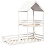 vidaXL pograd s streho bel 90x200 cm trdna borovina | Shoptok.si