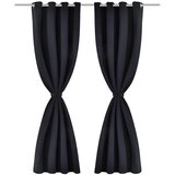  2 zavjese s metalnim ringovima, 135 x 245, crne | shoptok.hr