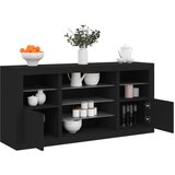 vidaXL Komoda z LED lučkami črna 142,5x37x67 cm Cene