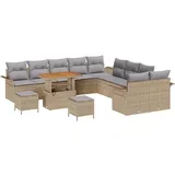dijelni vrtni set sofe s jastučićima bež poly rattan akacija 2-sjedna vrtna sofa sa skladištem i jastučićima bež poly rattan