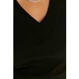 Trendyol ženska haljina Curve Black V Neck Knitted | ePonuda.com