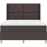  Krevet s opruga kutije s LED trakama Smeđa 140 x 190 cm tkanina | shoptok.hr