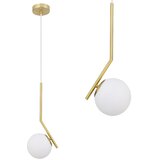 Toolight Stropna viseća svjetiljka Staklena kugla bijelo G106-1W Gold White | shoptok.hr