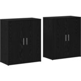 vidaXL Highboard 2 pcs Crni hrast 60 x 31 x 70 cm Konstruirano drvo | shoptok.hr
