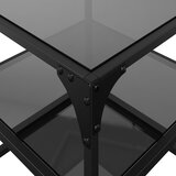  Stolići za kavu s crnim staklenim vrhom 2 kom 40x40x45 cm čelik | shoptok.hr