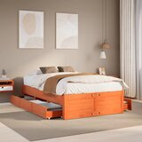 Maison Chic Posteljni okvir - Dvoposteljna postelja - Zakonska postelja brez vzmetnice s predali 120x190 cm borovina-J12351, (21762334) | Shoptok.si