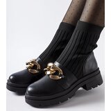 Gemre Black sock boots with chain Giussago | Shoptok.si