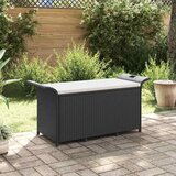 Vrtna klupa s jastukom crna 116 x 46 x 57 cm od poliratana | Eponuda.ba