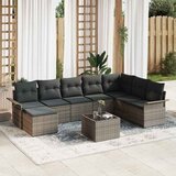  Sjedeća garnitura za vrt 9 kom. Crna Poli ratan Siva 297,5 x 187,5 x 85 cm | Shoptok.si