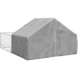 vidaXL Zunanji pasji boks z izpustom 5x3x1,9 m pocinkano jeklo | Shoptok.si