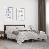 Furnova Posteljni okvir rjav hrast 120x200 cm inženirski les in kovina, (21934090) Cene
