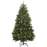 vidaXL Umestno božično drevo z LED lučmi Zelena 300 cm PVC in kovina | Shoptok.si