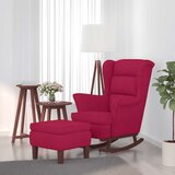  Ljuljačka stolica s naslonom, vino crveno, baršun i puno drvo | shoptok.hr