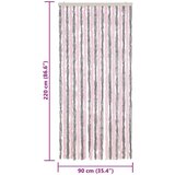  Zastor protiv muha srebrnosivi i ružičasti 90 x 220 cm šenil | shoptok.hr