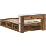  Okvir kreveta s pohranom s uzglavljem Staro drvo 120 x 190 cm | shoptok.hr