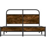  Okvir kreveta bez madraca dimljena boja hrasta 140x190cm drveni | shoptok.hr