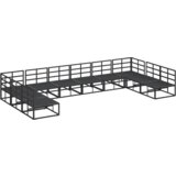 vidaXL Vrtna sedežna garnitura 10 pcs Črna 423 x 211.5 x 71 cm | Shoptok.si
