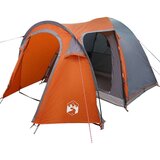 vidaXL Šotor z dome s streho s shranjevanjem Siva in oranžna 384 x 254 x 170 cm | Shoptok.si
