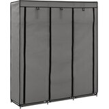  Garderobna omara s predelki in palicami siva 150x45x175cm blago | Shoptok.si
