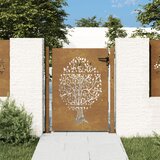 vidaXL Vrtna vrata 105x155 cm corten jeklo dizajn drevesa Cene