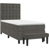 Box spring krevet s madracem tamnosivi 80 x 200 cm baršunasti | shoptok.hr