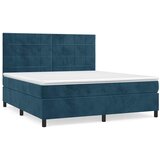  Krevet s oprugama i madracem tamnoplavi 160x200 cm baršunasti | shoptok.hr