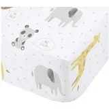 Bela napenjalna otroška rjuha za posteljico 70x140 cm Roarsome Animals –