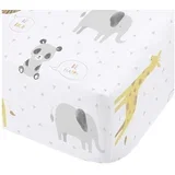 Bijela dječja plahta s gumom za dječji krevetić 70x140 cm Roarsome Animals –