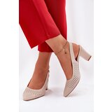 Sergio Leone Cutout Sandals With Pointed Toes On A Heel Beige SK163 | Shoptok.si