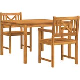  Vrtni set za objed 3 kom. Smeđa Čvrsto drvo akacije 85 x 85 x 74 cm | shoptok.hr