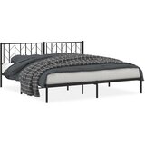 Maison Chic Kovinski Posteljni okvir - Dvoposteljna postelja - Zakonska postelja z vzglavjem črn 193x203 cm, (21693410) | Shoptok.si