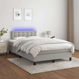  Box spring postelja z vzmetnico LED sv. siva 120x200 cm blago, (20726339) | Shoptok.si