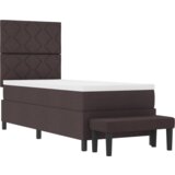  Vzmetnica s škatlo in klopjo temno rjava 80x200 cm tkanina, (22082980) | Shoptok.si
