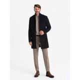 Ombre Single-breasted long men's suit style coat - black Cijene