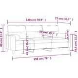  Trosjed s ukrasnim jastucima svjetložuti 180 cm od tkanine | shoptok.hr