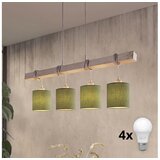 Brilagi LED luster na sajli NUBILA 4xE27/60W/230V siva/zelena | Eponuda.com