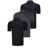Dewberry TRIPLE SET T8586 MEN'S T-SHIRT-BLACK-NAVY-ANTHRACITE | Shoptok.si