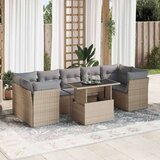  8-dijelni set vrtnih sofa od poliratana s jastucima bež | shoptok.hr