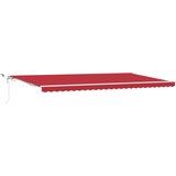 vidaXL Automatska uvlačiva tenda s LED-om crvena 600x300 cm, Zamjenska tkanina za tendu za okvir 6x3 m crvena | shoptok.hr