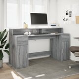  Radni stol s LED svjetlima siva boja hrasta 160x55x91 cm drveni | Eponuda.ba