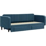  Dnevni krevet na razvlačenje s ladicama plavi 90x200 cm baršun | shoptok.hr