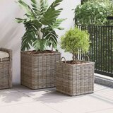  Košarica za saksije s pohranom 2 pcs Siva Lacak Ratan - Siva | shoptok.hr