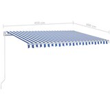  Automatska tenda na uvlačenje sa stupovima 4 5x3 m plavo-bijela | shoptok.hr