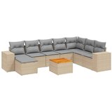 Maison Chic Seti vrtnega pohištva - Vrtna garnitura 9-delna z blazinami bež poli ratan, (21796727) | Shoptok.si