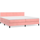  Krevet s oprugama i madracem ružičasti 200x200 cm baršunasti | shoptok.hr