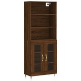 Maison Chic Visoka Komoda - Predalnik rjav hrast 69,5x34x180 cm inženirski les, (21720886) | Shoptok.si