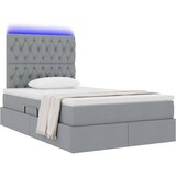  LED krevet za pohranu s madracem Svjetlosiva 120 x 190 cm | shoptok.hr
