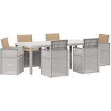  Vrtni set za objed s jastukom 7 pcs Bijela i sivosmeđa PP | Eponuda.com