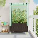  Povišena gredica s pokrovom i kotačima 80 x 50 x 182 cm Smeđa | Shoptok.si